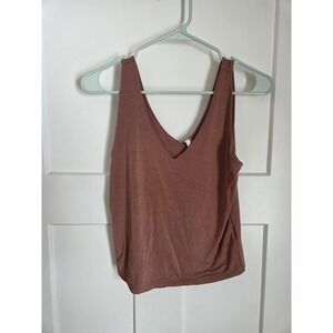 Be Cool Los Angeles Sweeter With Time Tank Clay V-Neck Top Womens Medium NWT